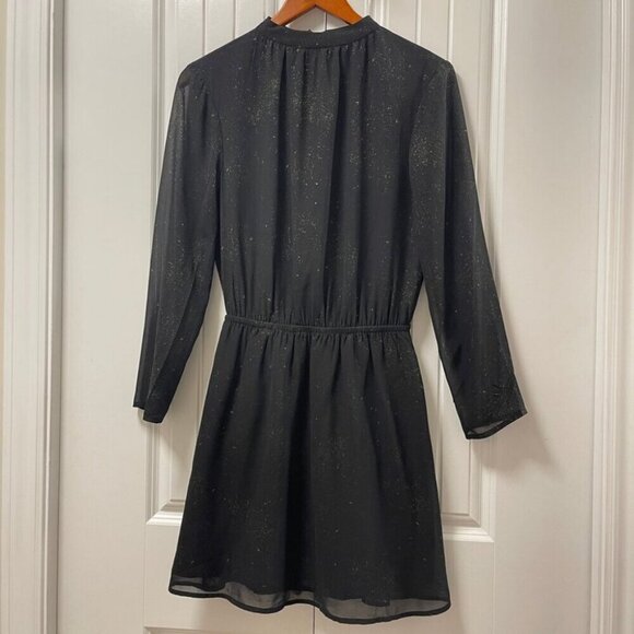 OAK + FORT Celestial Gold Flecked Long Sleeve Cutout Dress Black –  S - Picture 3 of 14